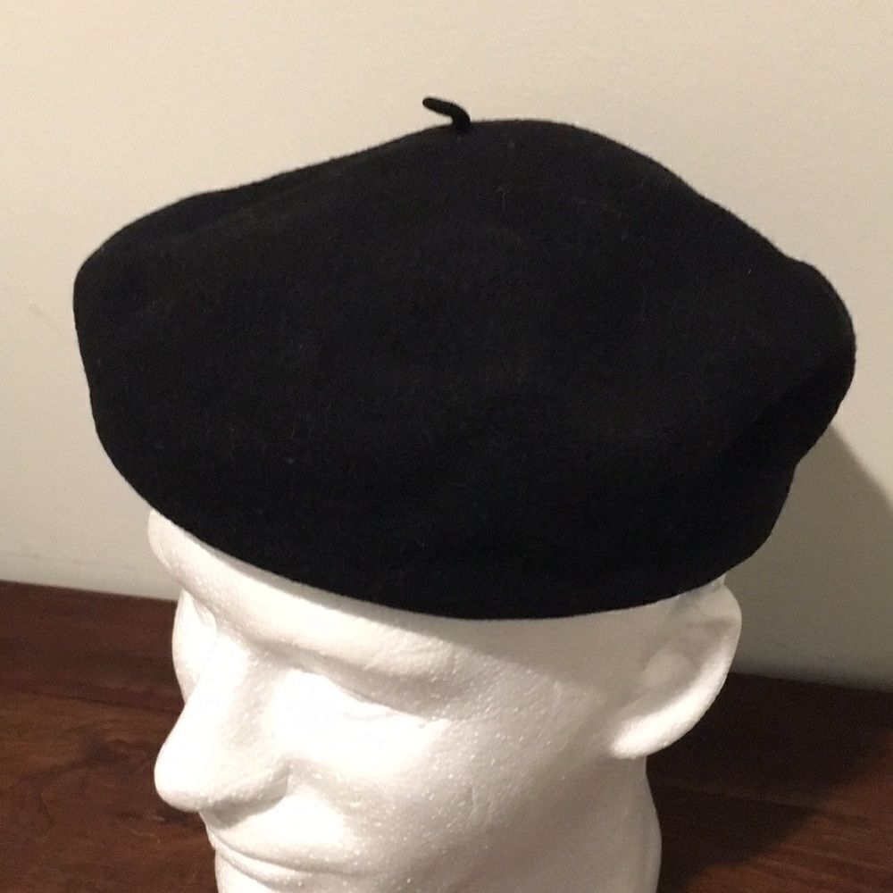 BlackĀ importāvintage lined retro French Wool Beret Parisian Hat cap sizeāS/M